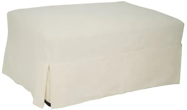 Sterling Snow Slipcover Ottoman