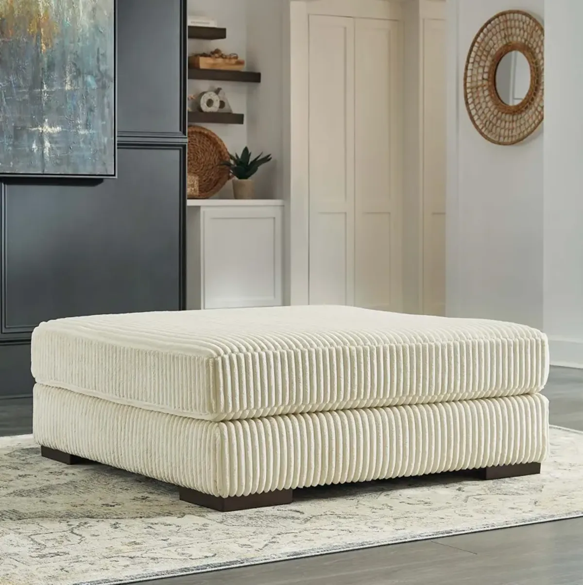 Lindyn Ivory Oversized Accent Ottoman