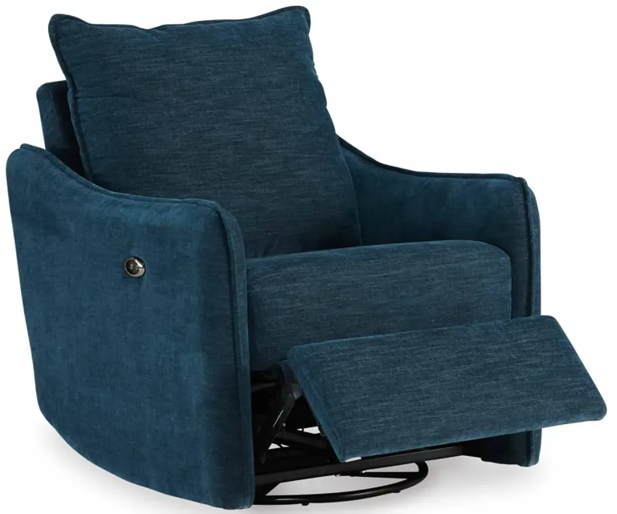 Mcburg Navy Power Swivel Recliner