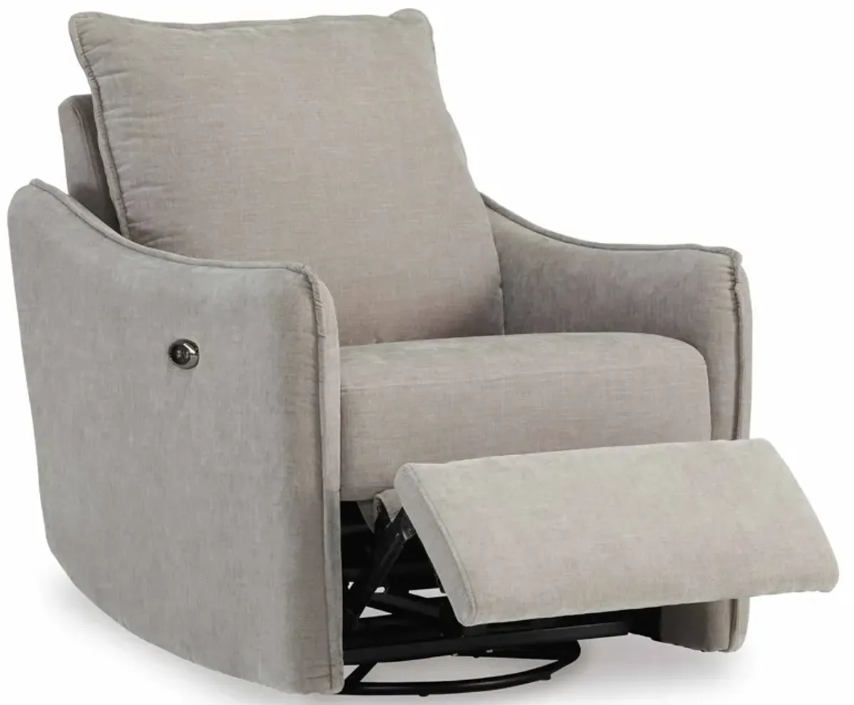 Mcburg Taupe Power Swivel Recliner