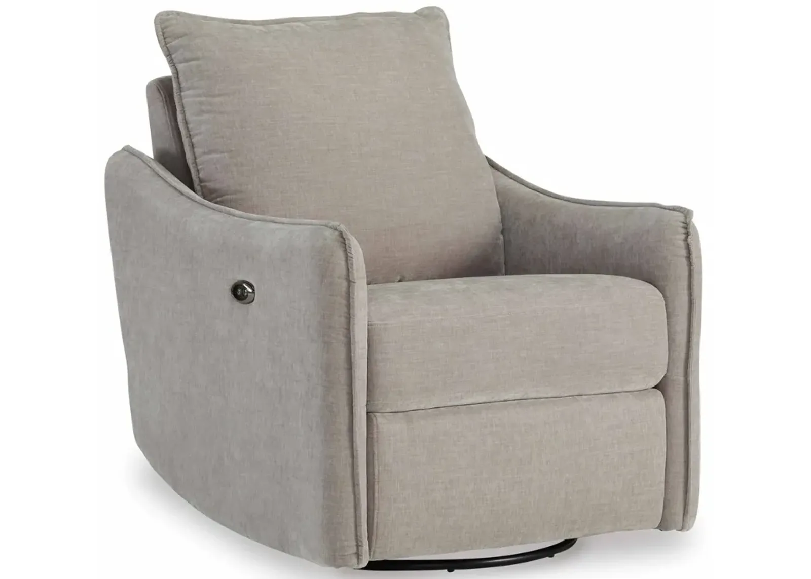 Mcburg Taupe Power Swivel Recliner