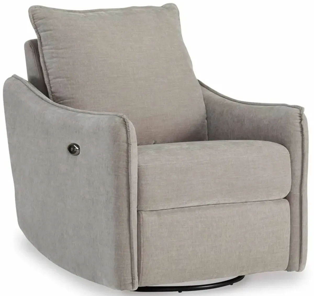 Mcburg Taupe Power Swivel Recliner