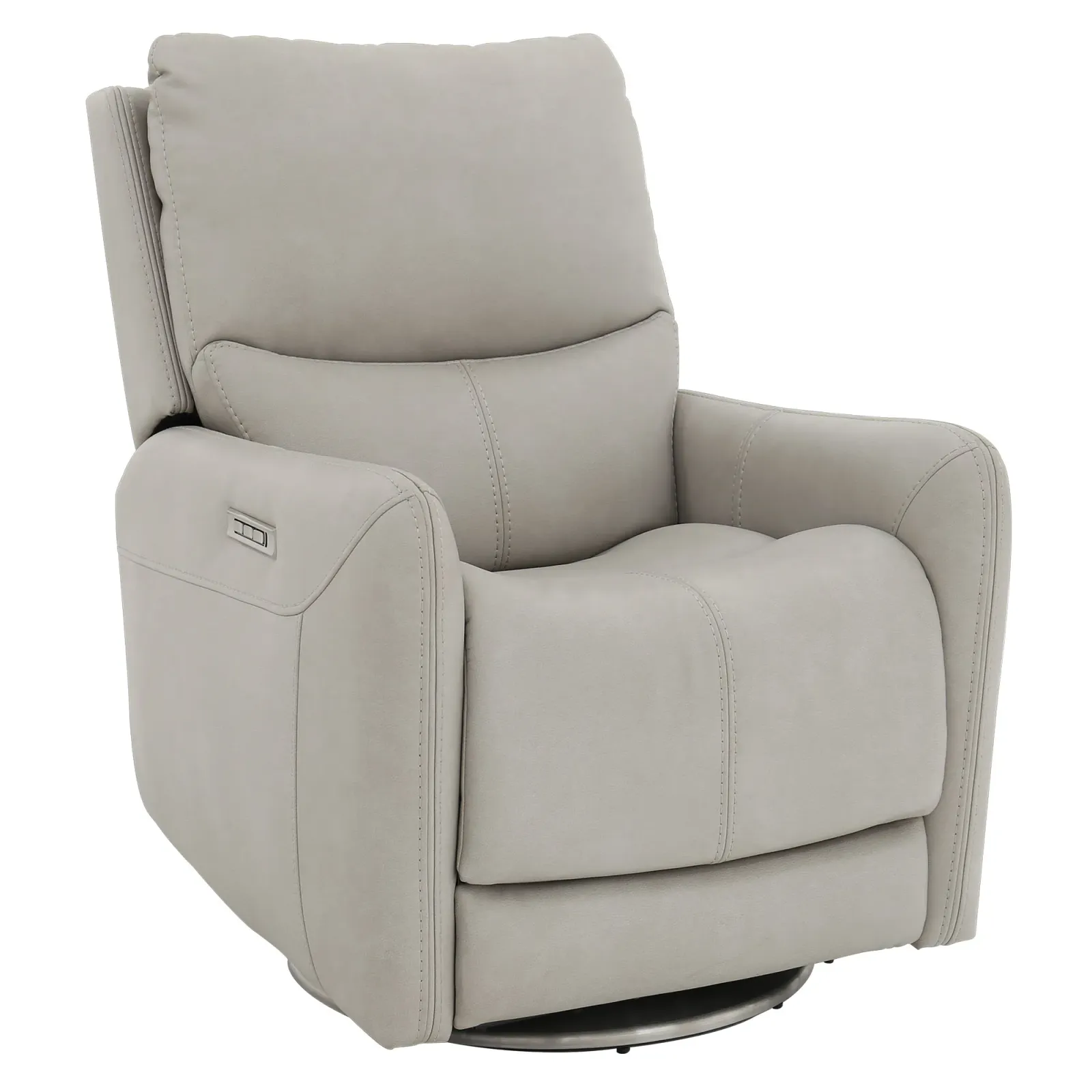 Dante Dove Power Headrest Swivel Recliner with Power Lumbar by Bernie Phyl s Furniture Furniture