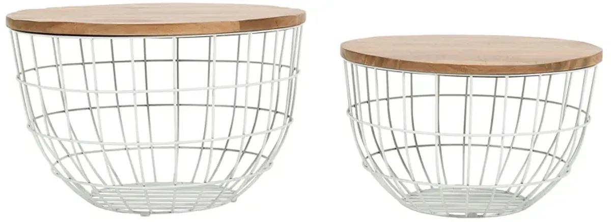 Rondo White Nesting Cocktail Tables