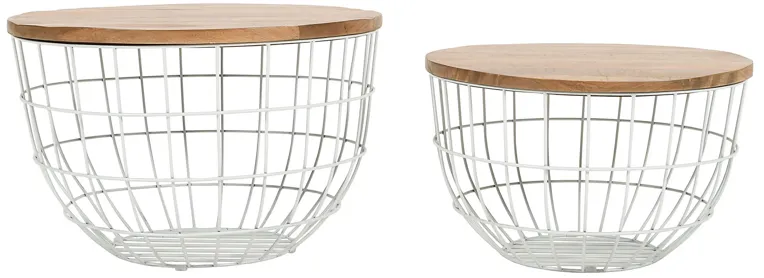 Rondo White Nesting Cocktail Tables