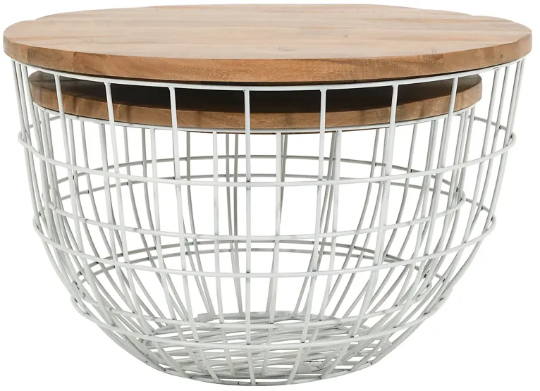 Rondo White Nesting Cocktail Tables