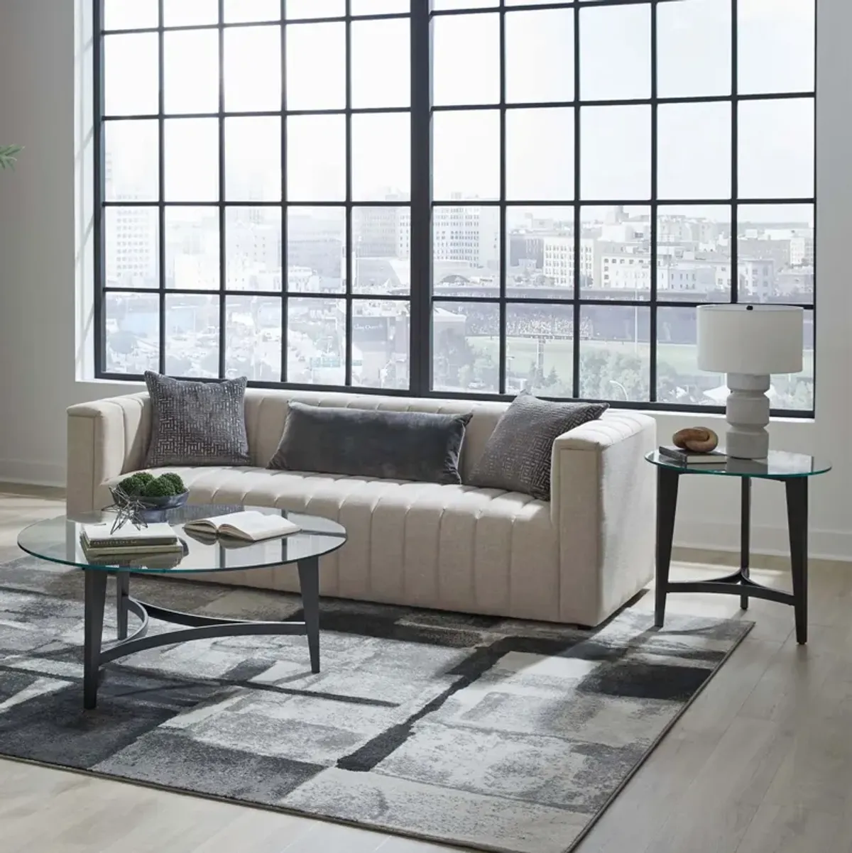 Capri Round Glass End Table