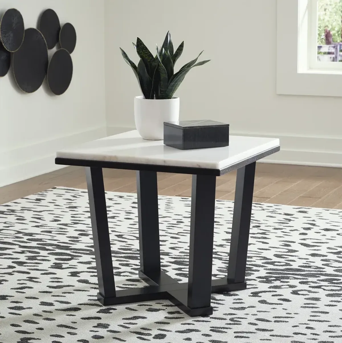 Fostead Marble Square End Table