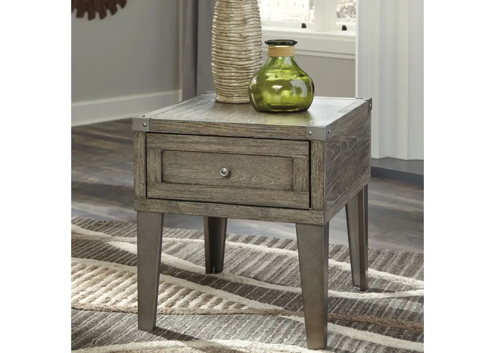 Chazney Rustic Brown End Table