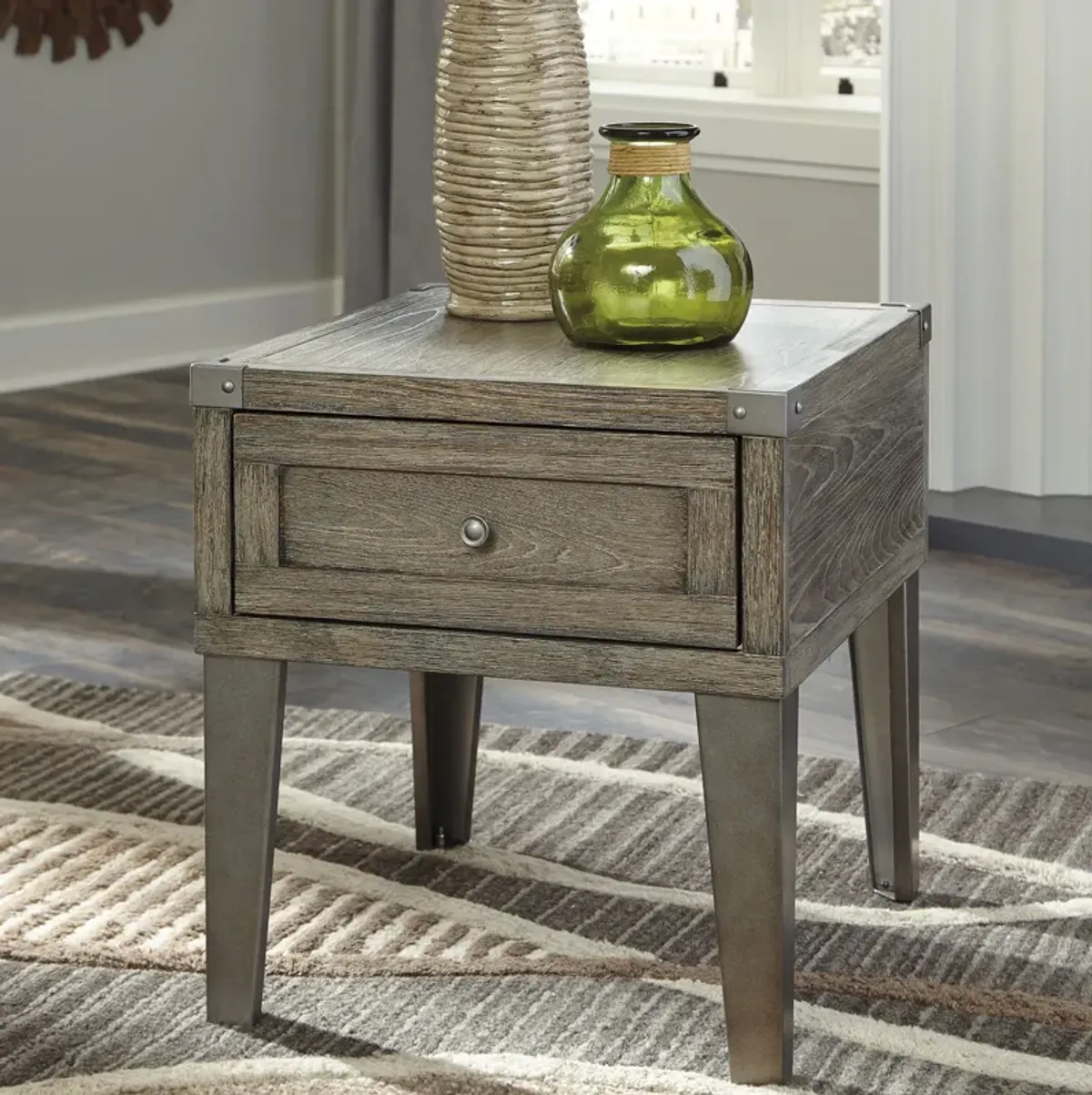 Chazney Rustic Brown End Table