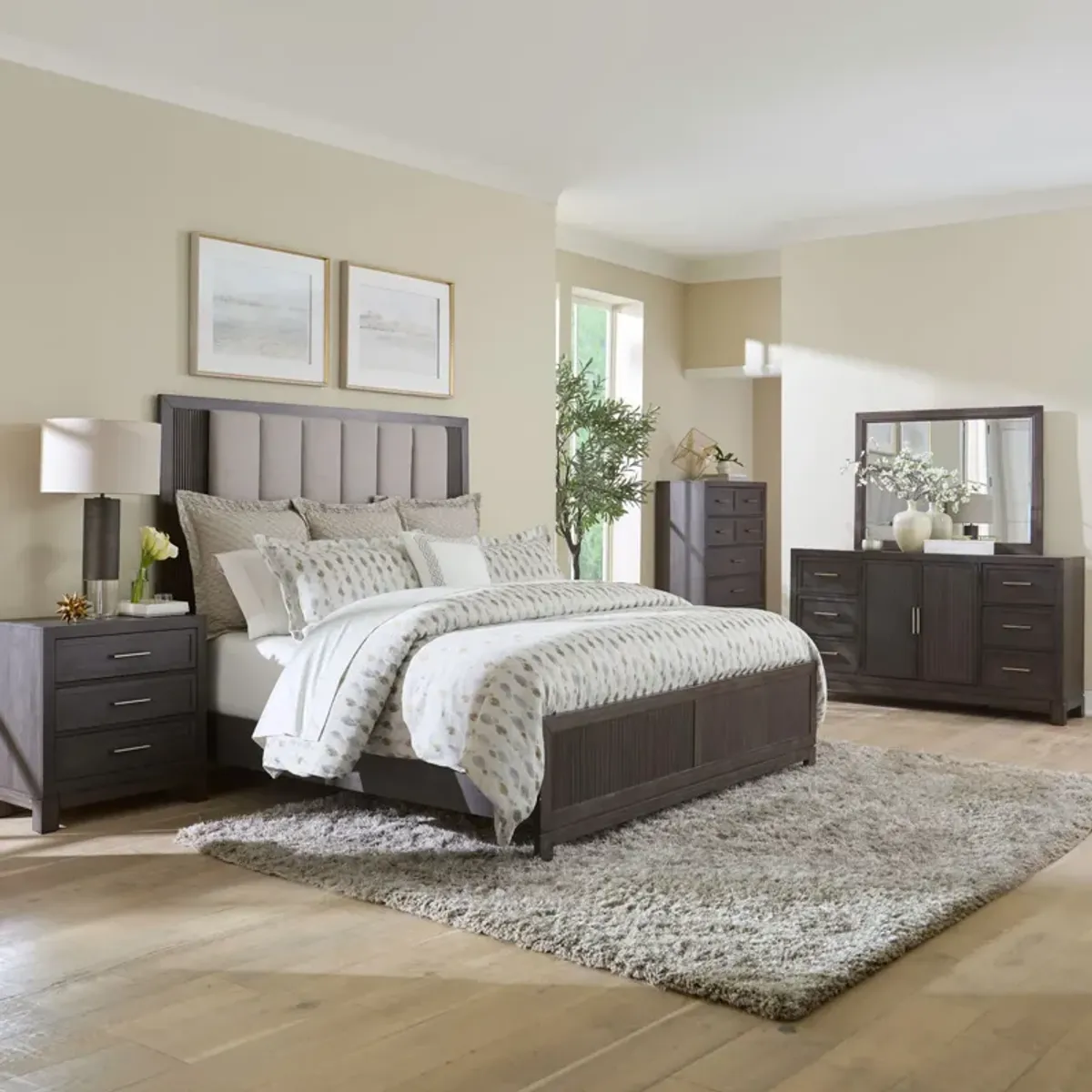 Modern Edge Upholstered Bed