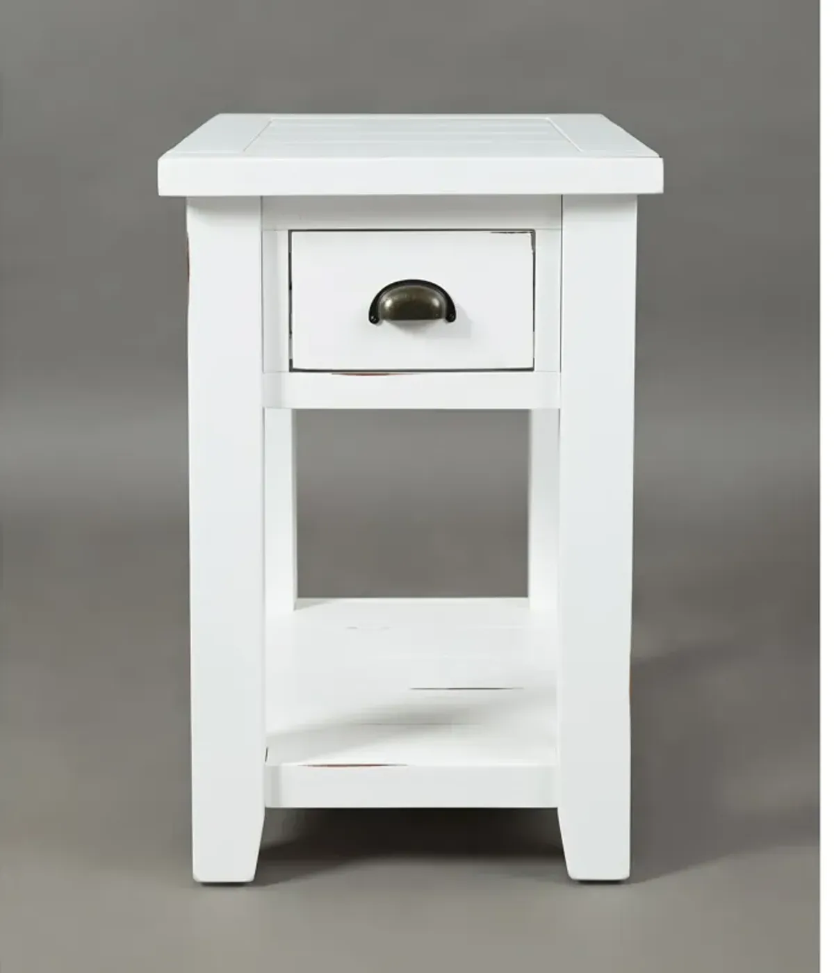 Seaside Weathered White Chairside Table