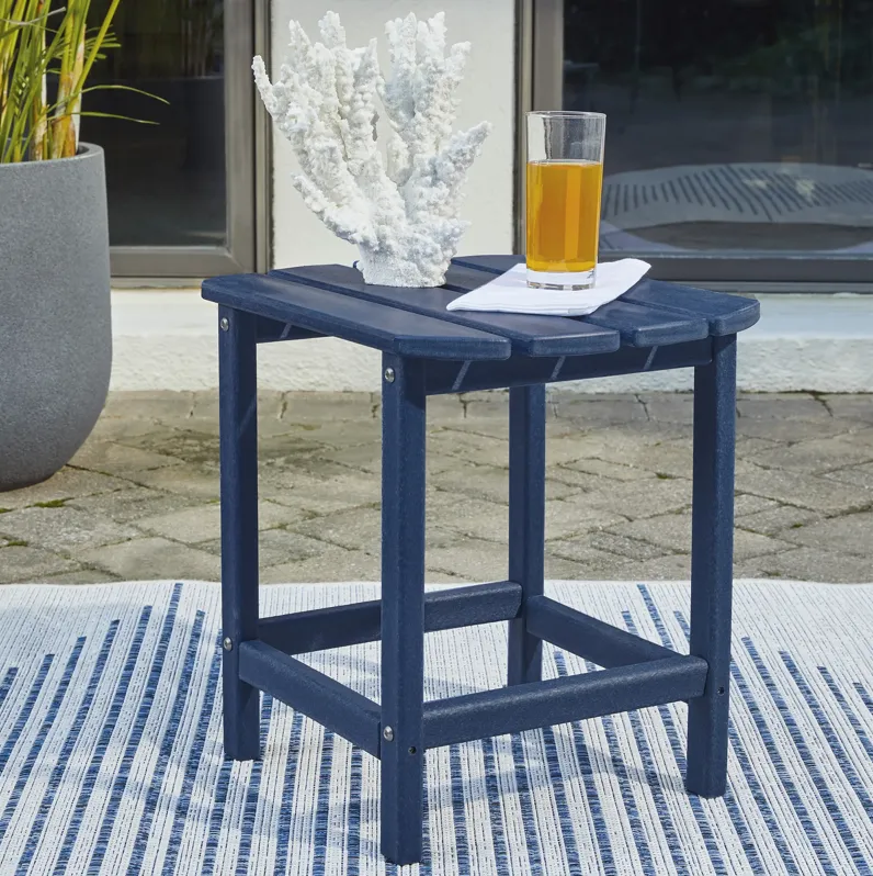 Blue Outdoor Chairside Table