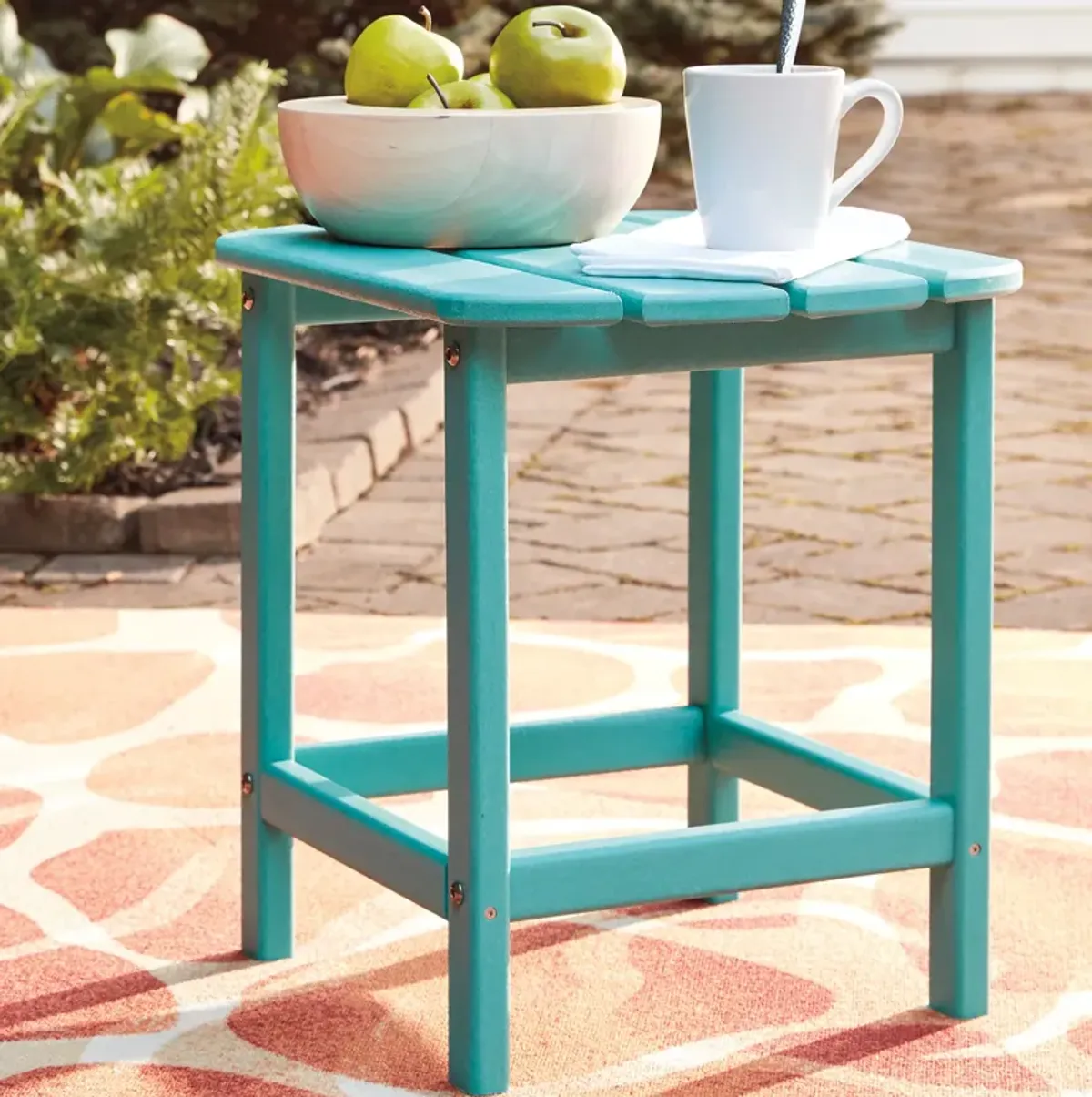 Turquoise Outdoor Chairside Table