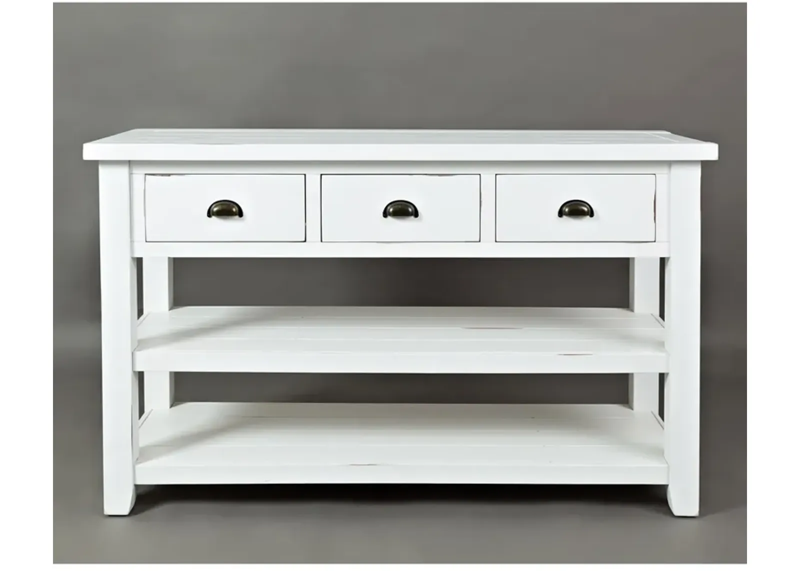 Seaside Weathered White Sofa Table