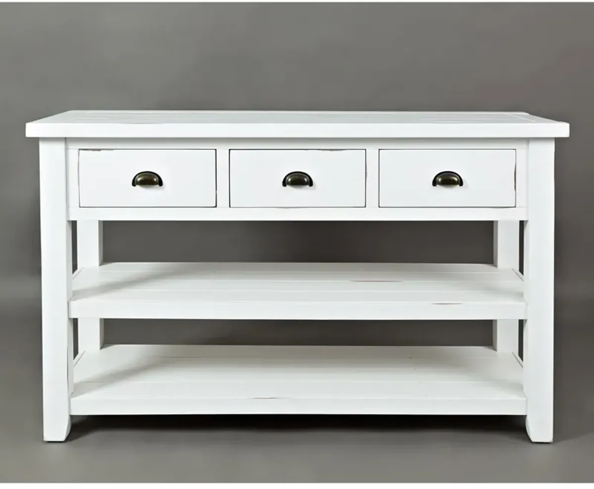 Seaside Weathered White Sofa Table