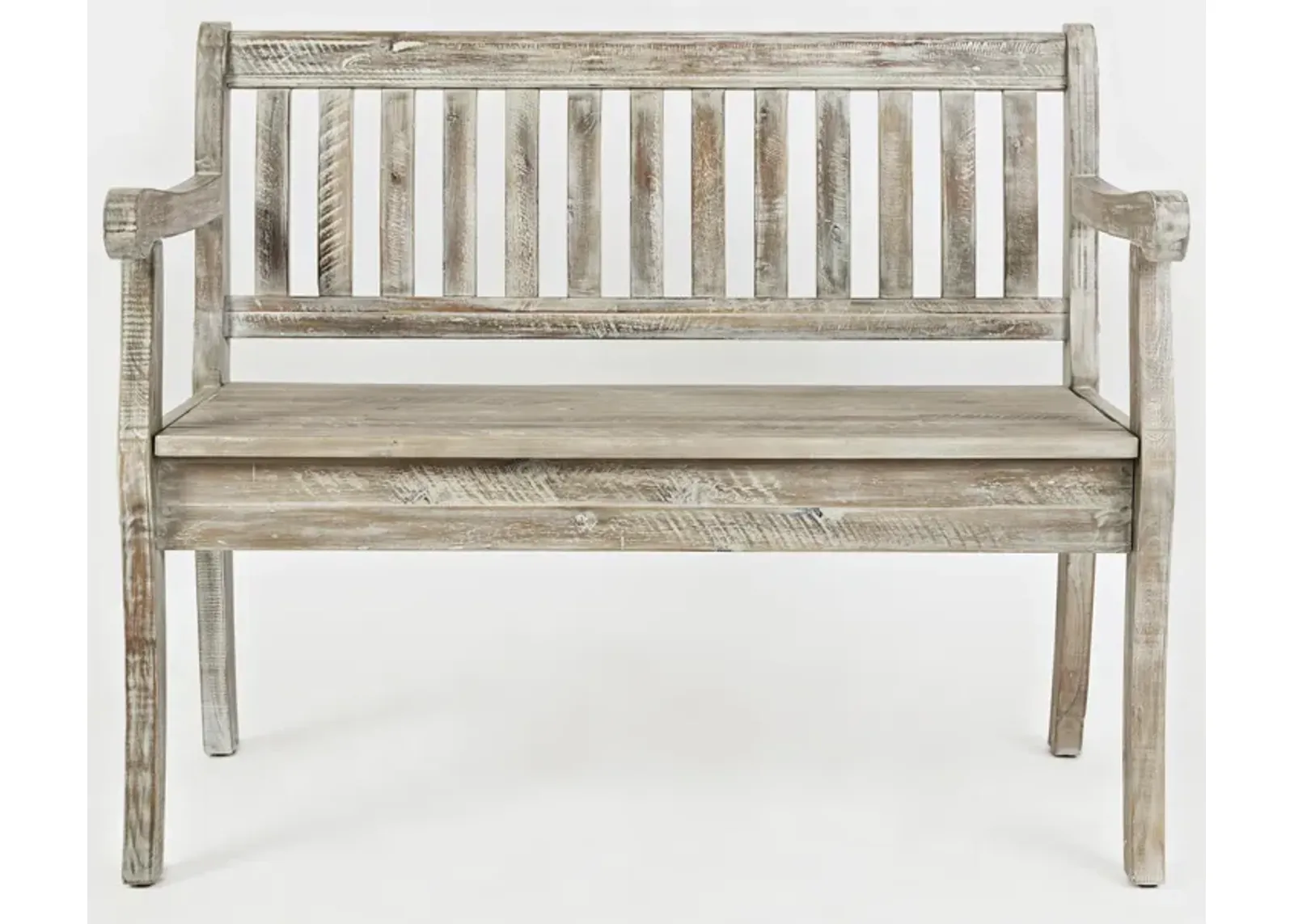 Seaside Washed Grey Storage Bench