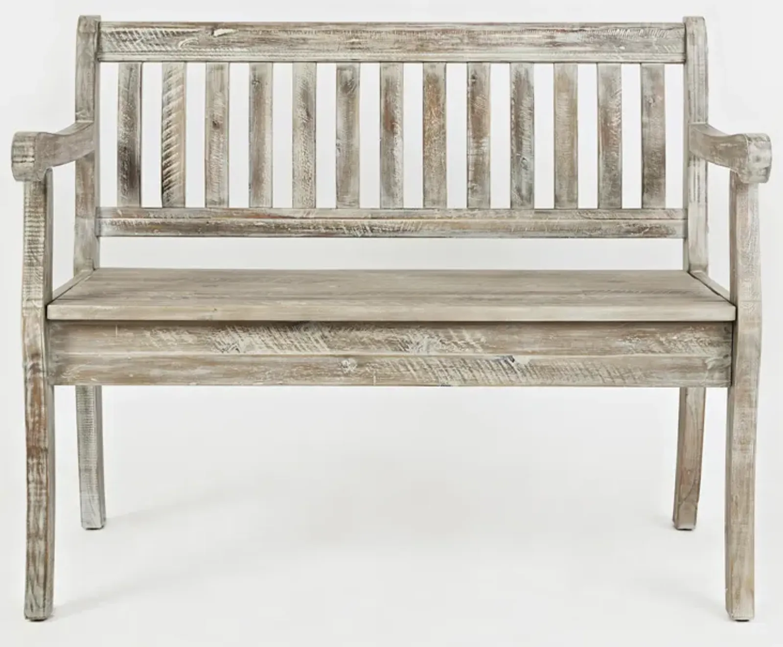 Seaside Washed Grey Storage Bench