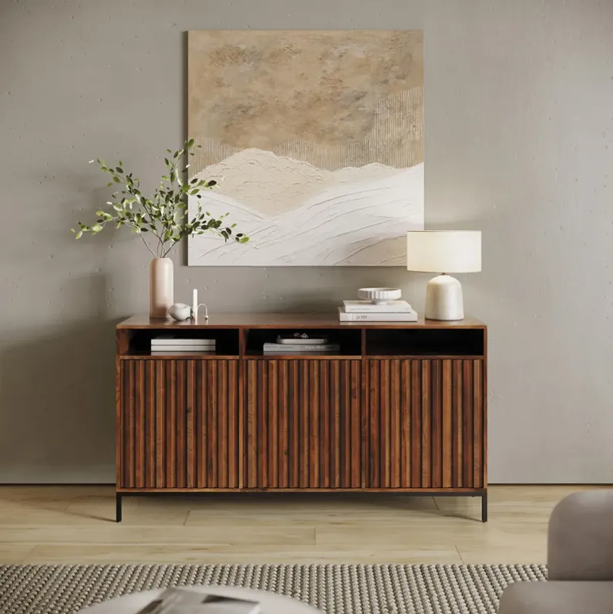 Ryder Walnut 60-Inch Entertainment Unit