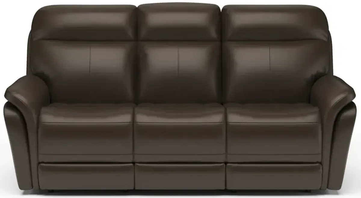 Zoey Brown Power Reclining Sofa with Power Headrest