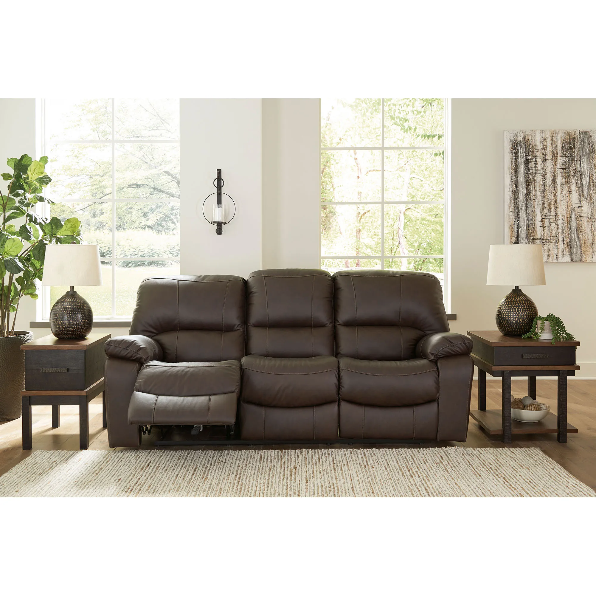 Leesworth Brown Power Reclining Sofa