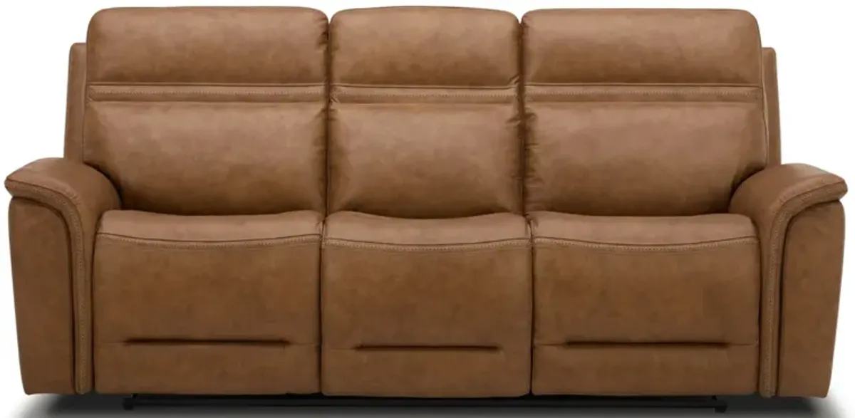 Cooper Camel Zero Gravity Power Headrest Reclining Sofa w/ Lumbar