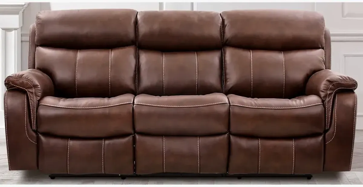 Brandon Light Brown Power Headrest Reclining Sofa