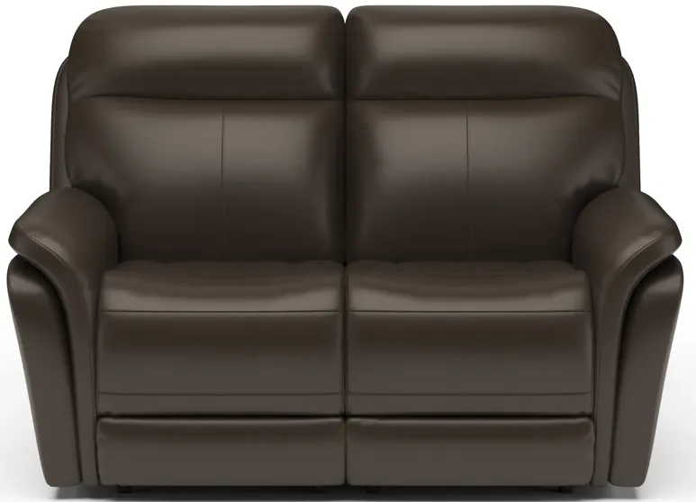 Zoey Brown Power Reclining Loveseat with Power Headrest