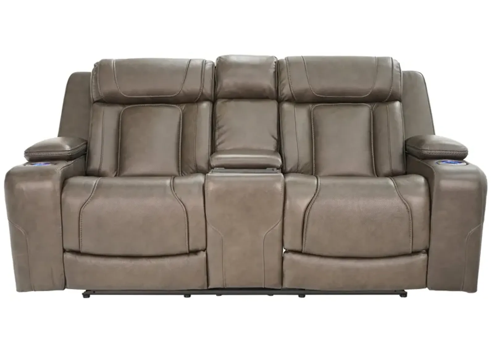 Boston Charcoal Zero Gravity Power Headrest Reclining Console Loveseat