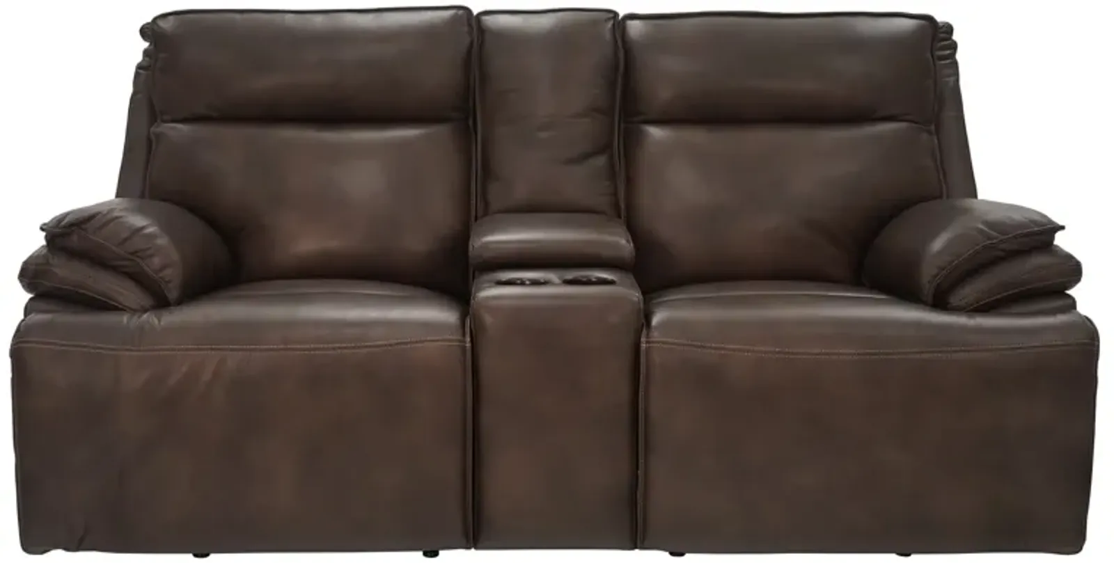 Dutton Power Headrest Reclining Console Loveseat