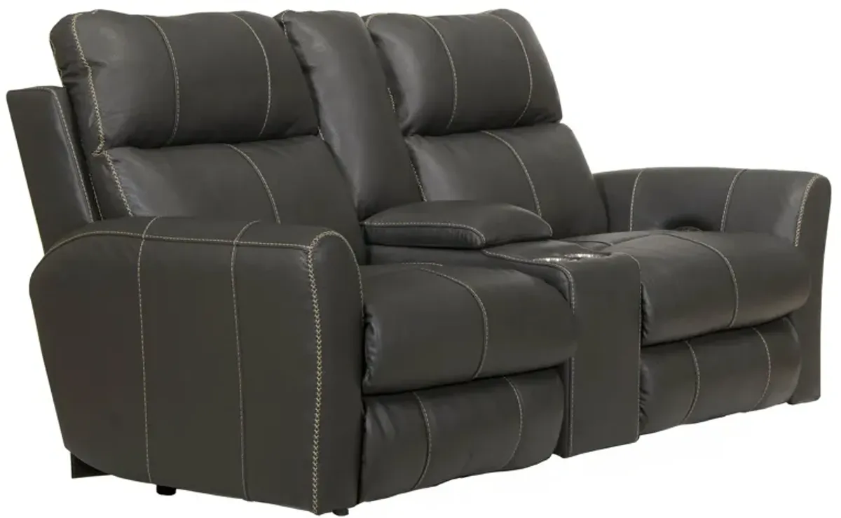 Freddie Power Headrest Zero Gravity Reclining Console Loveseat