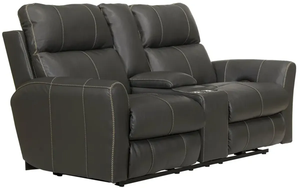 Freddie Power Headrest Zero Gravity Reclining Console Loveseat