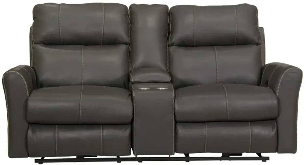 Freddie Power Headrest Zero Gravity Reclining Console Loveseat