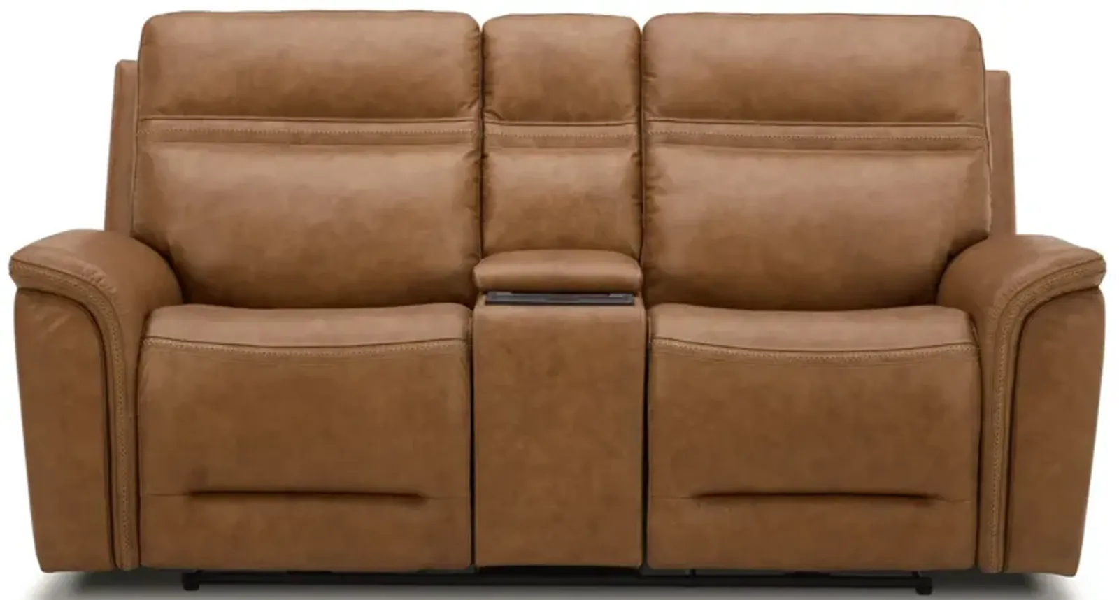 Cooper Camel Zero Gravity Power Headrest Reclining Console Loveseat with Power Lumbar