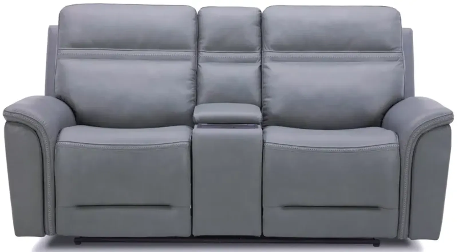 Cooper Gray Zero Gravity Power Headrest Reclining Console Loveseat with Power Lumbar