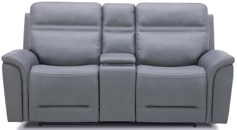 Cooper Gray Zero Gravity Power Headrest Reclining Console Loveseat with Power Lumbar