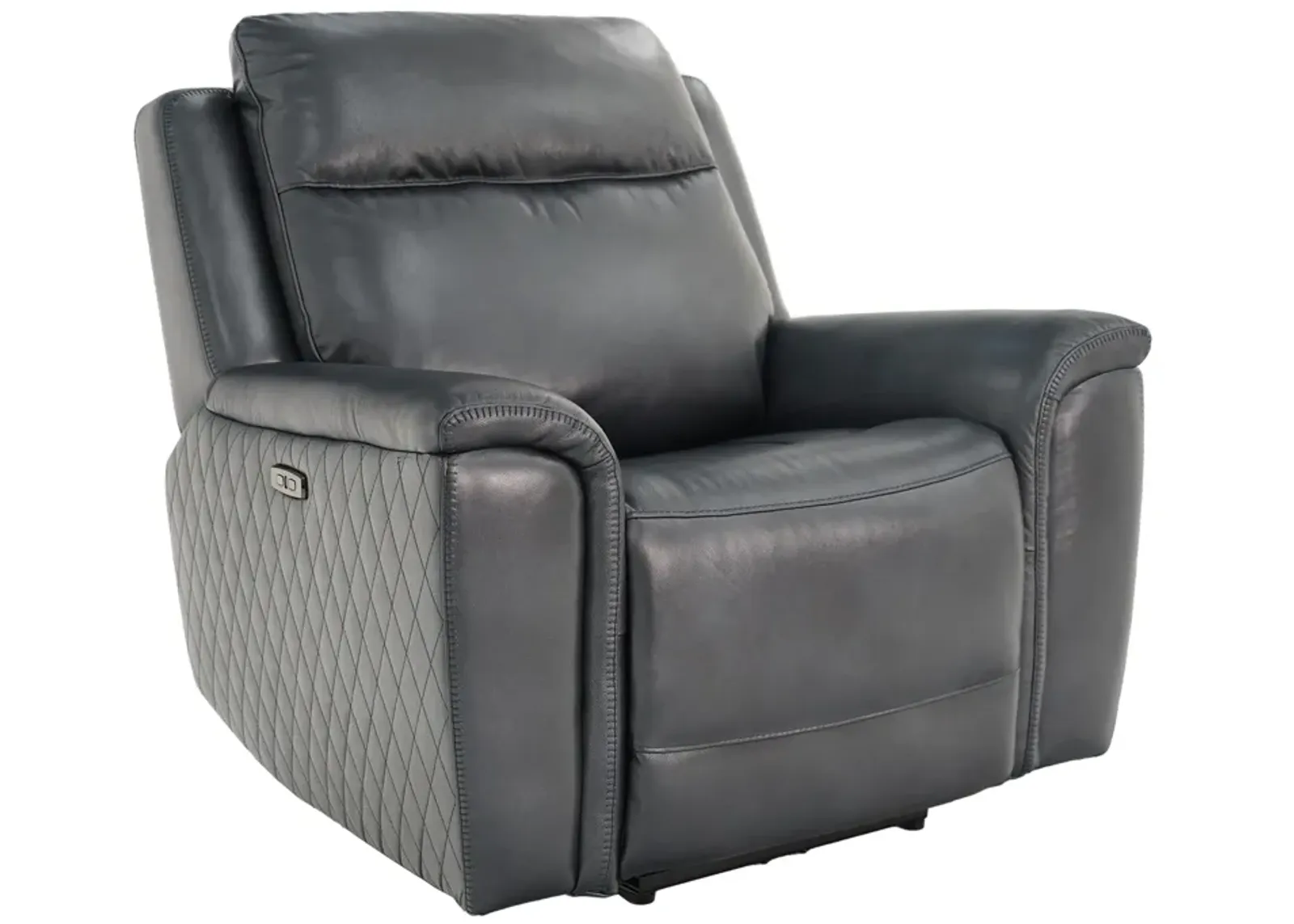 Chesapeake Blue Gray Zero Gravity Power Headrest Recliner