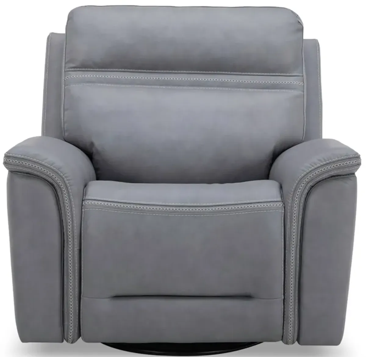 Cooper Gray Power Headrest Swivel Recliner with Power Lumbar