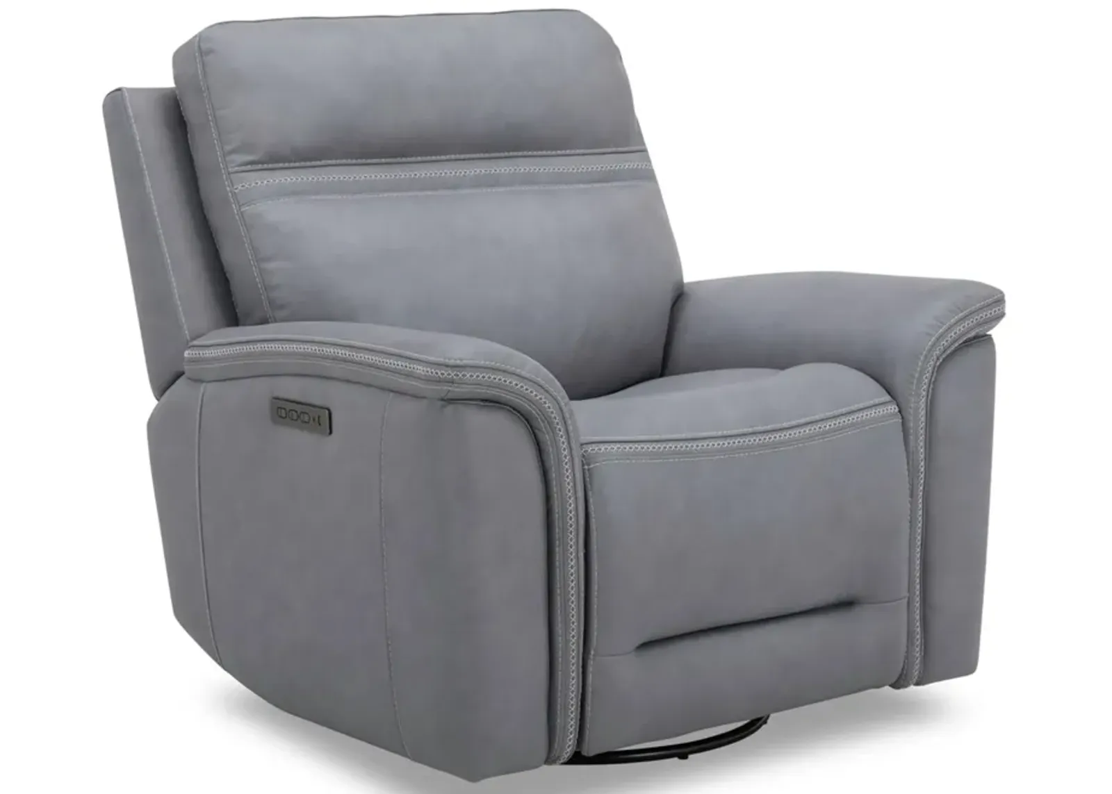 Cooper Gray Power Headrest Swivel Recliner with Power Lumbar