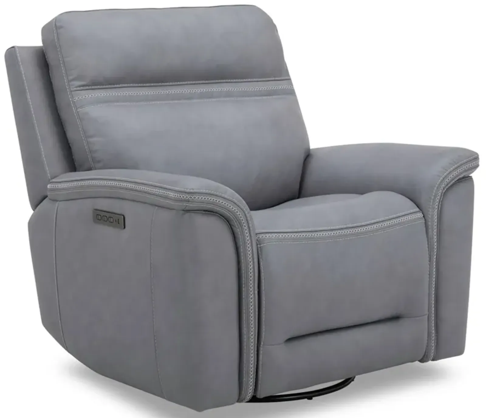 Cooper Gray Power Headrest Swivel Recliner with Power Lumbar