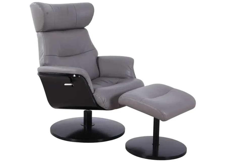 Stockholm Steel Lounger Chair with Ottoman