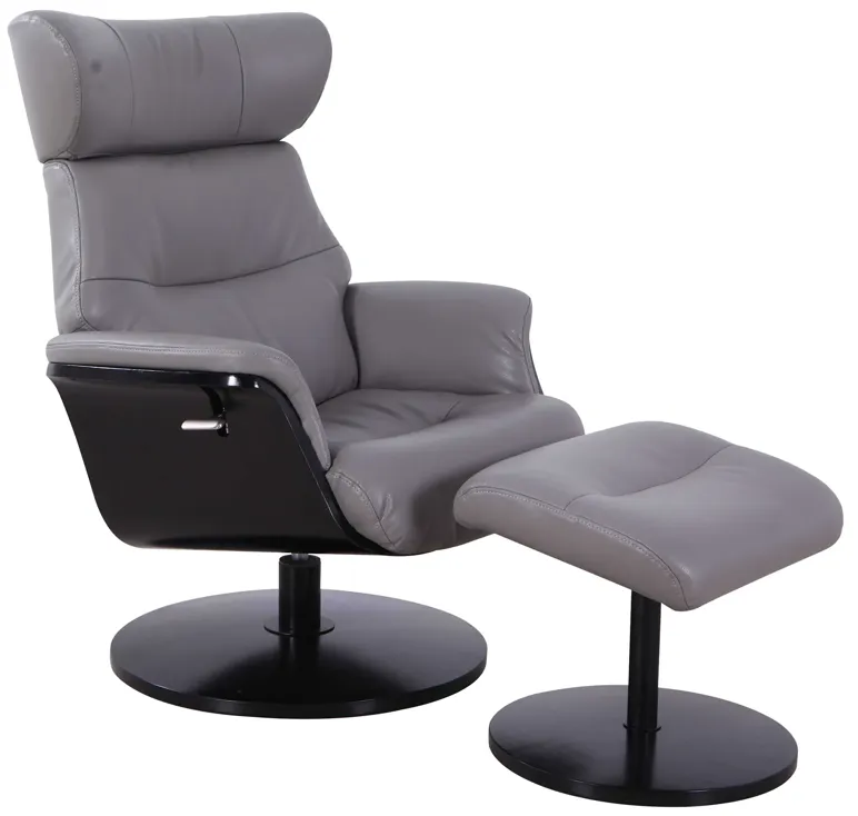 Stockholm Steel Lounger Chair with Ottoman