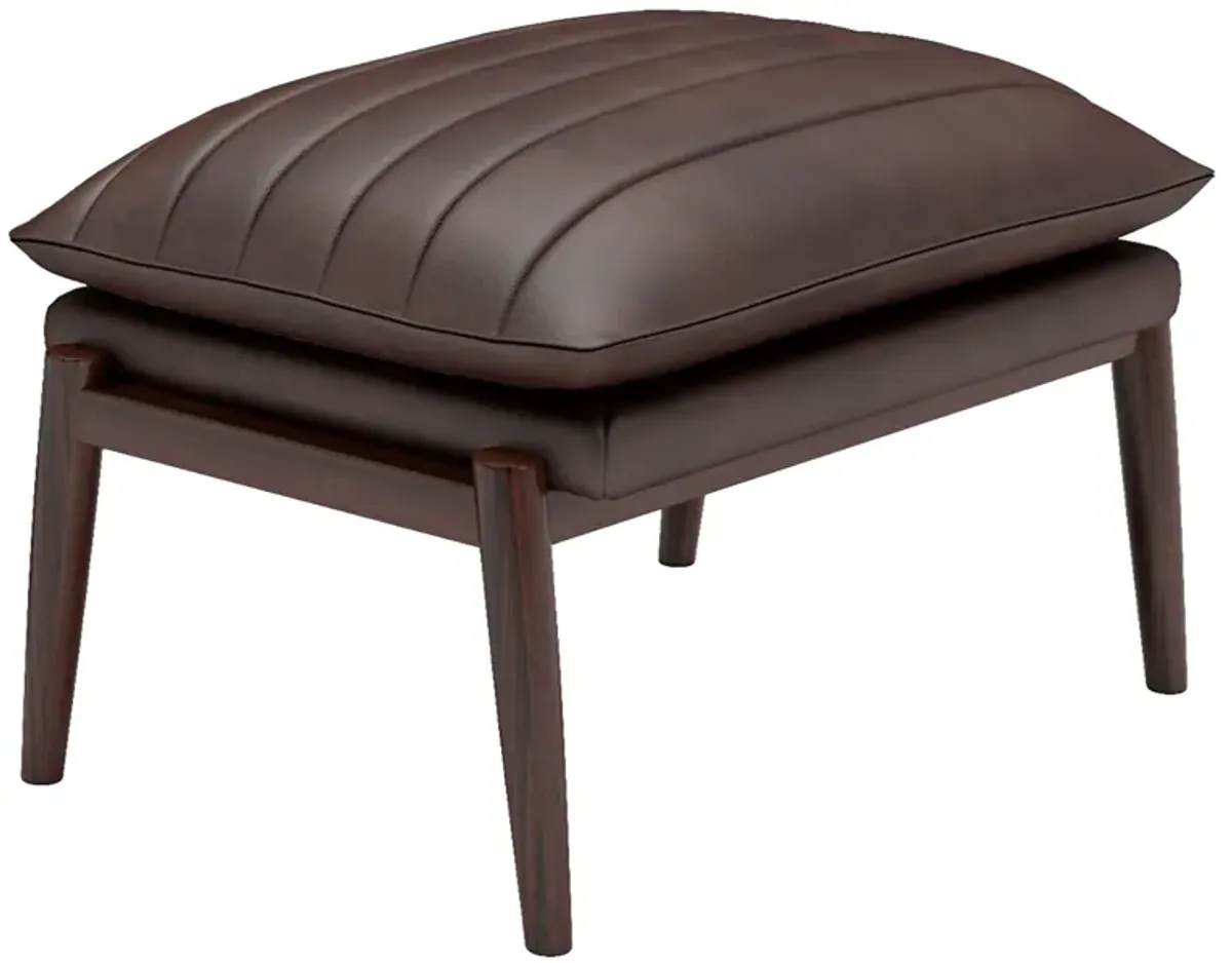 Ethan Brown Accent Leather Ottoman