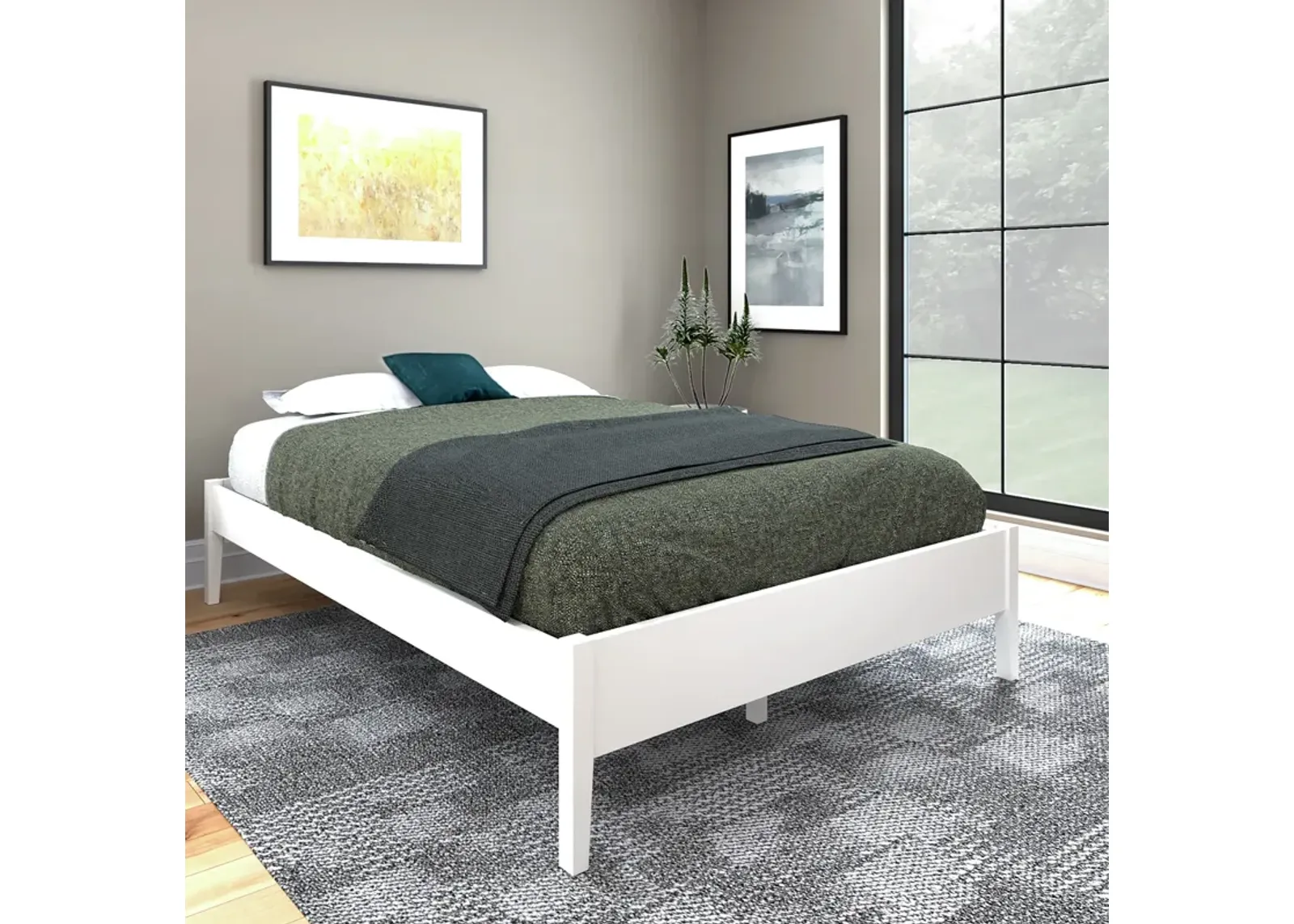 Barrington White Platform Bed