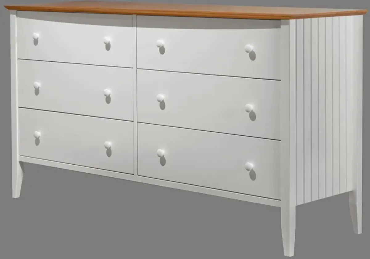 Coastal 6 Drawer Dresser