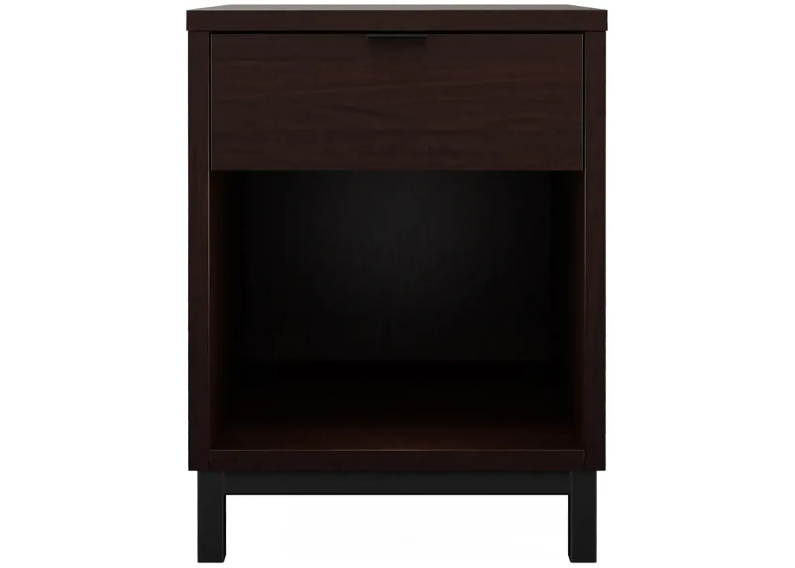 Solace Wild Walnut/Black Nightstand