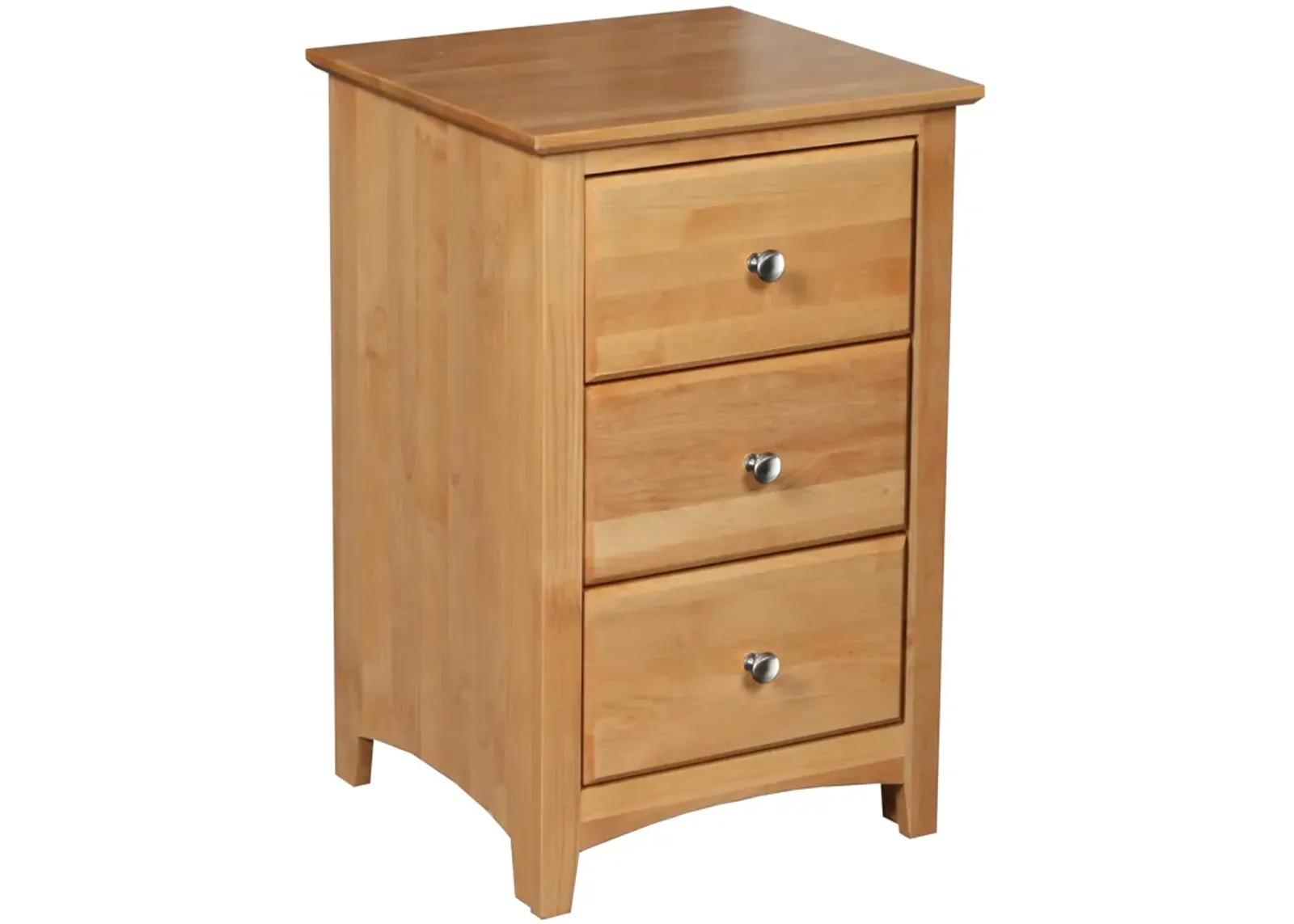 Shaker Alder Honey 3 Drawer Nightstand