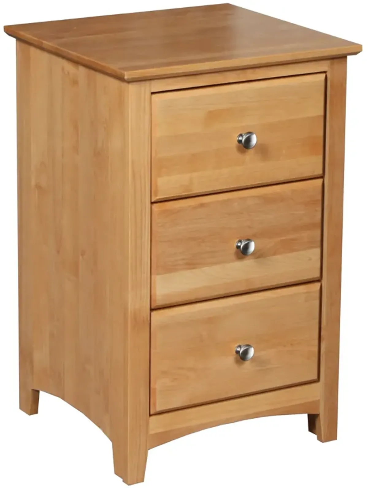 Shaker Alder Honey 3 Drawer Nightstand