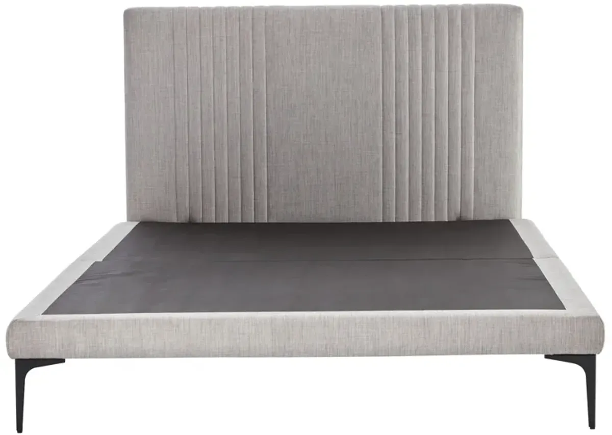 Sidney Light Grey Twin Upholstered Bed