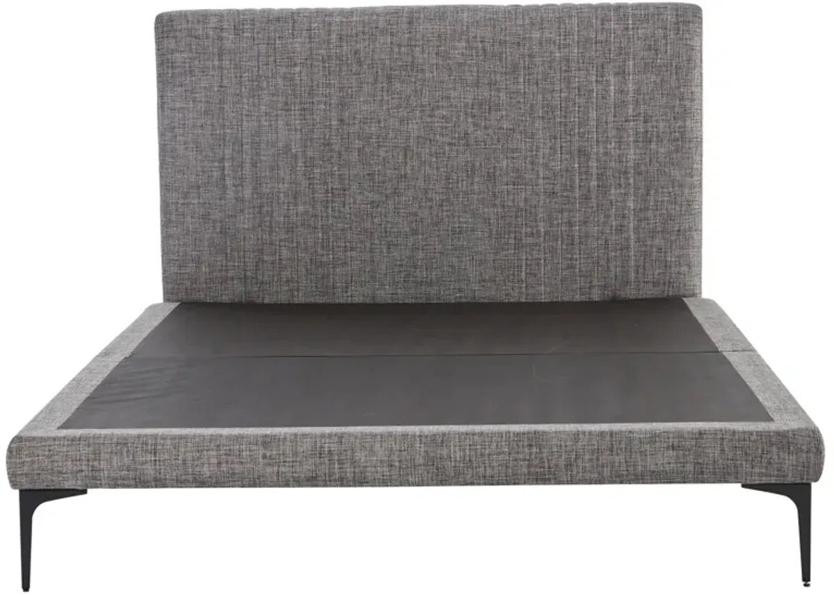 Sidney Grey Twin Upholstered Platform Bed